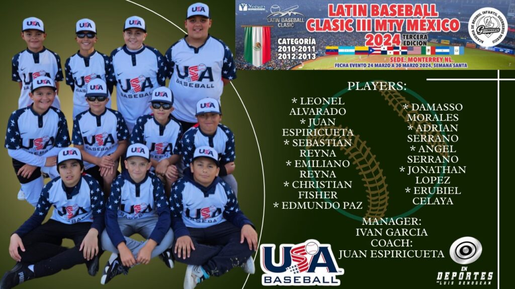 Les presentamos el roster oficial del equipo de Béisbol de Nogales, Az que nos representara como USA
