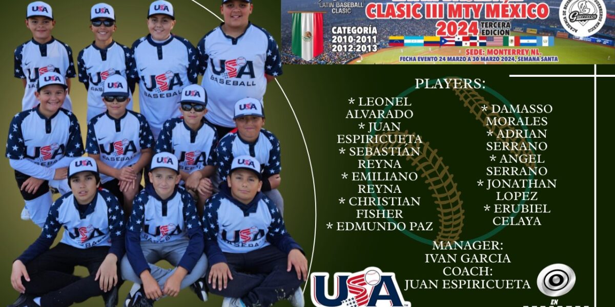 Les presentamos el roster oficial del equipo de Béisbol de Nogales, Az que nos representara como USA